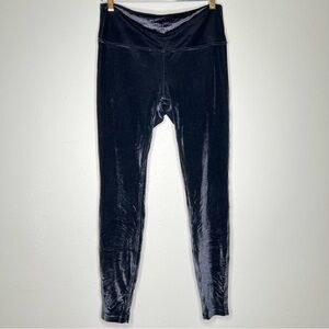 Lululemon Wunder Under High Rise Navy Blue Velvet Leggings Womens Size 12